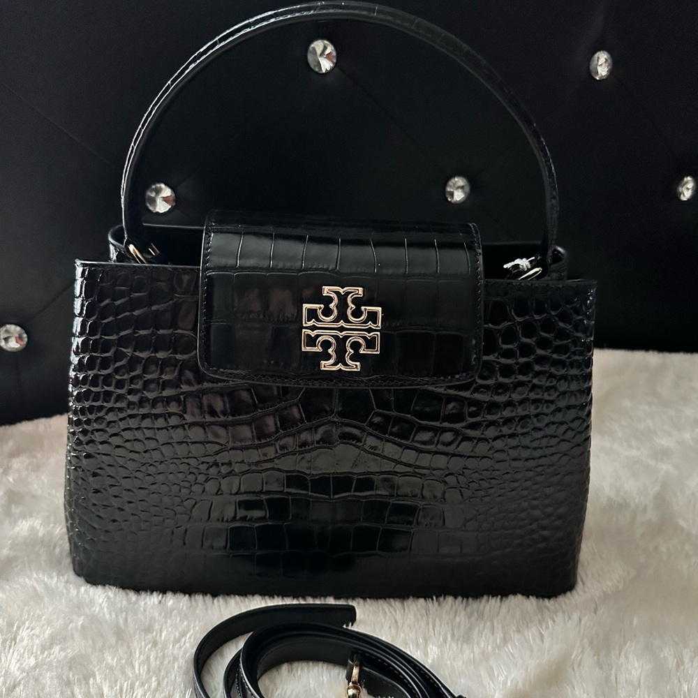 📍SOLD📍TORY BURCH BRITTEN SATCHEL CROC